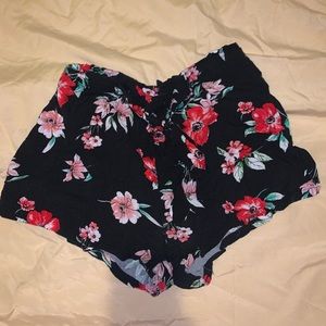floral paper bag tie shorts